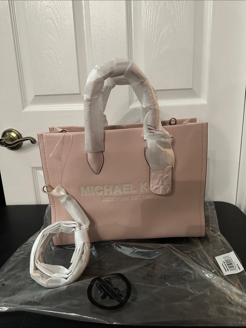 Michael Kors Blush Pink Pebbled Leather Morelos Satchel